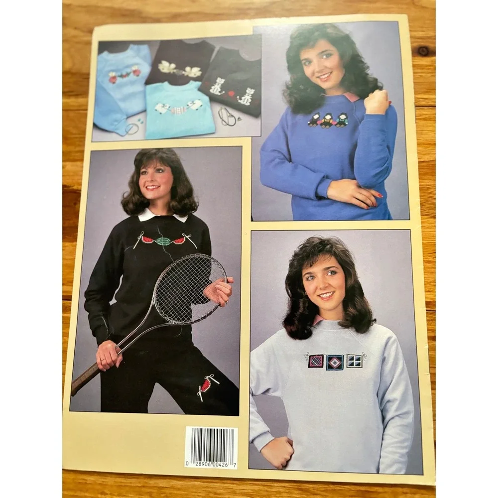 Leisure‎ Arts Cross Stitch Sweater Pattern Booklets Leaflets 375 426 Vintage 80s